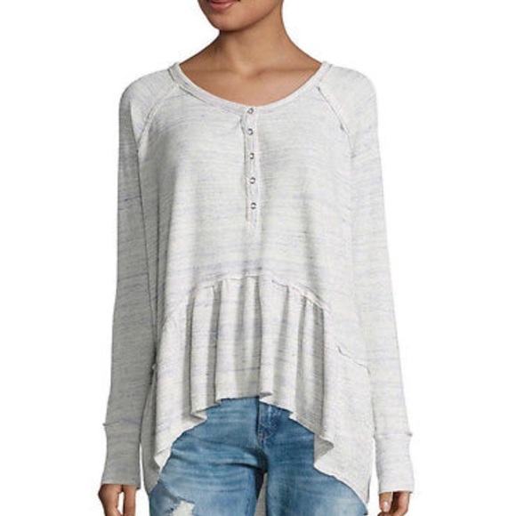 Free People Tops - 🆕 Free People NWT Coastline Peplum Ivory Top LG